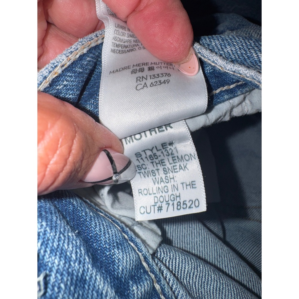 Mother The Lemon Twist Sneak Jeans Rolling In The Dough Blue Wide Leg 32 - Picture 6 of 10